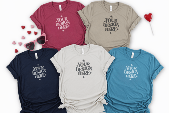 BC3001 Valentine Group T-shirt Mockup 21