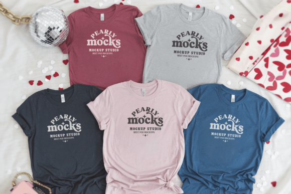 BC3001 Valentine Group T-shirt Mockup 26: A Practical Tool for Designers and Small Business Owners