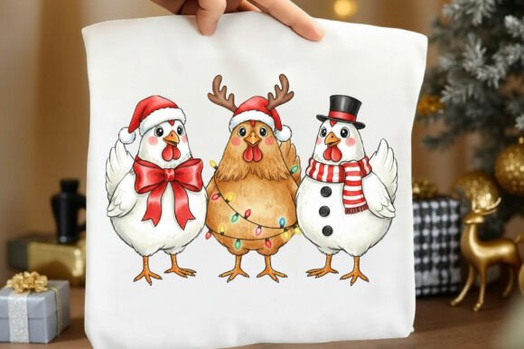 Cute Christmas Chicken PNG