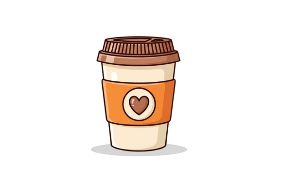 Cute Coffee Cup with Heart Design