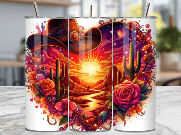 Desert Sunset Heart Sky Tumbler Wrap