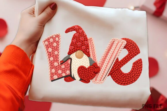Faux Yarn LOVE Valentine’s Day PNG