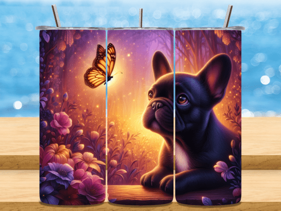 French Bulldog Puppy Butterfly Tumbler