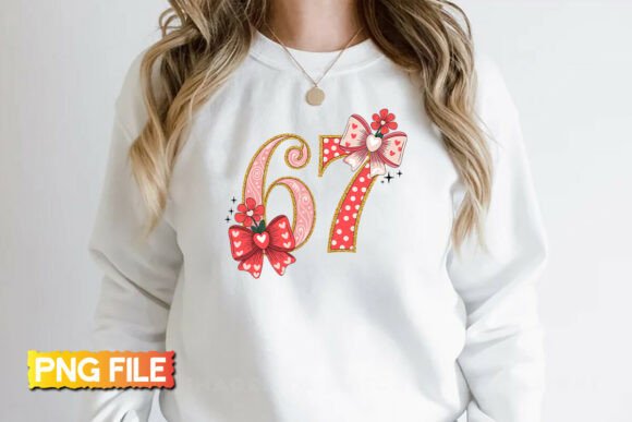 Funny Six Seven ValentineCoquetteBow PNG
