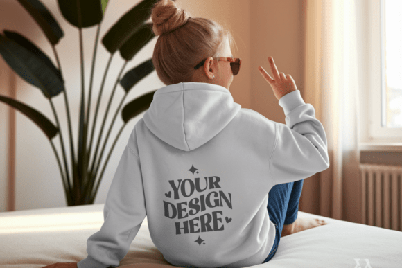 Gildan 18500B Kids Hoodie Back Mockup 11