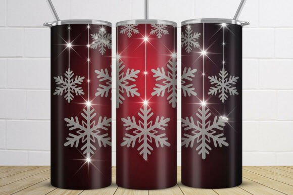 Hanging Silver Snowflake Tumbler PNG