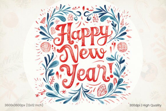 Happy New Year PNG Clipart for Professional Projects