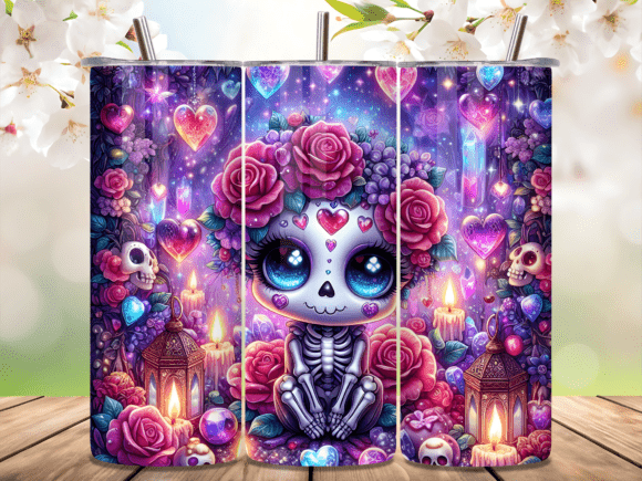 Kawaii Voodoo Doll Sugar Roses Tumbler