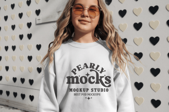 Kids Gildan 18000B Valentine Mockup 16