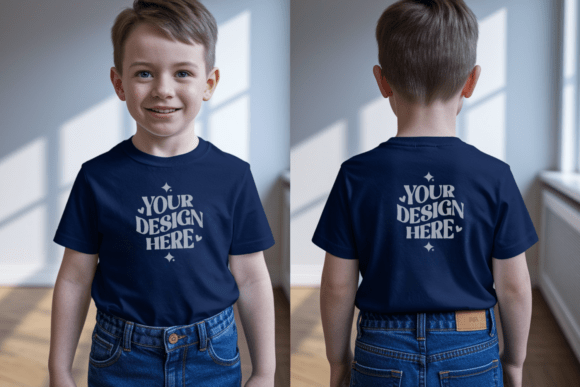 Kids Gildan 5000B Front Back Mockup 10
