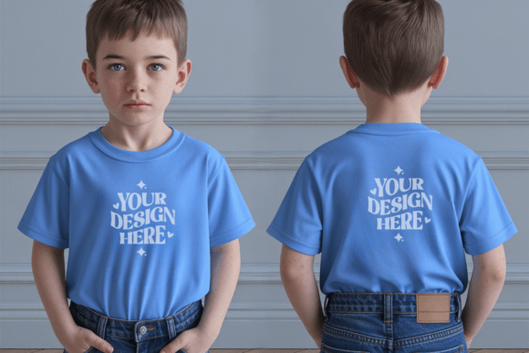 Kids Gildan 5000B Front Back Mockup 8: The Smart Choice for Designers and Sellers