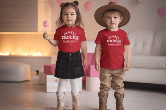 Kid’s Valentine’s Day Shirt Mockup 54