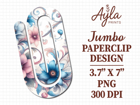 Pastel Floral Blossom Jumbo Paperclip: A Thoughtful Digital Design Choice for Crafters and Educators