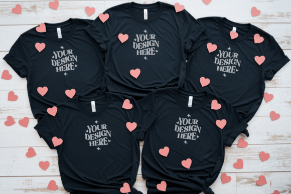 Professional Valentine’s Day Group T-Shirt Mockups for Stunning, Realistic Presentations