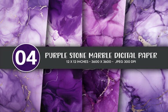 Purple Stone Marble Digital Paper