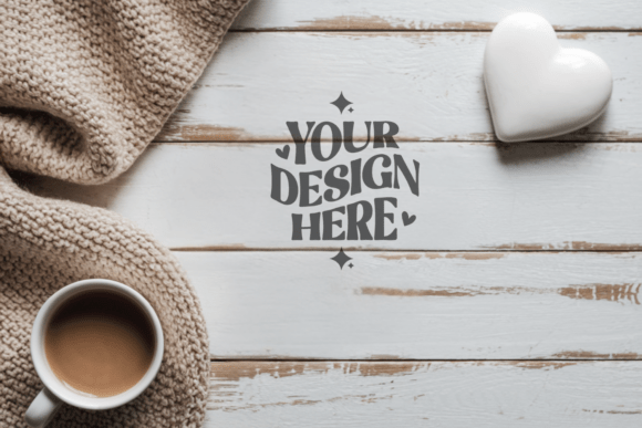 Tea Mug Lave Valentine Flat Lay Mockup 2