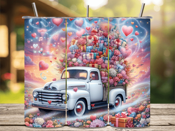 Truck Valentines Day Gifts Tumbler Wrap: A Practical Digital Design Solution for Small-Batch Crafters and Gifting Entrepreneurs