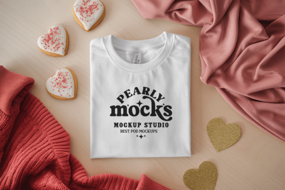 Valentine Gildan 64000 Flat Lay Mockup: Effortless, Elegant Product Visualization