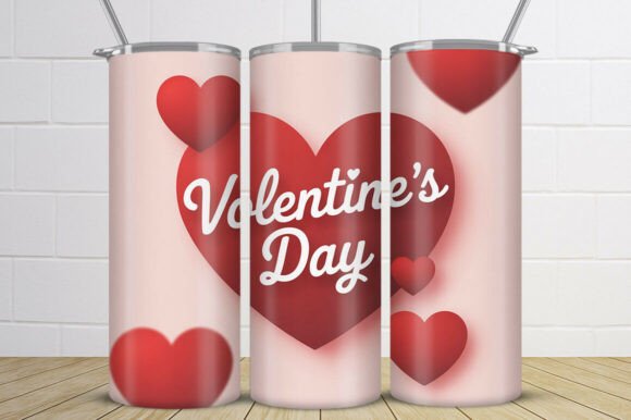 Valentine Heart Sublimation Tumbler PNG