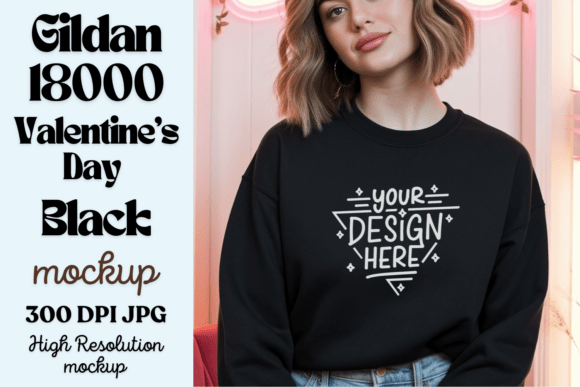 Valentine s Day Gildan 18000 Mockup 8