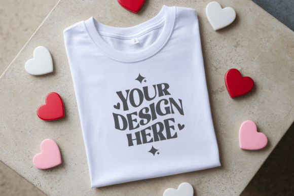 Valentine’s Day Flat Lay Shirt Mockup 50