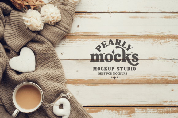 Valentines Tea Mug Flat Lay Mockup 2