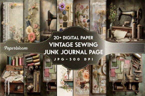 Vintage Sewing Junk Journal Page