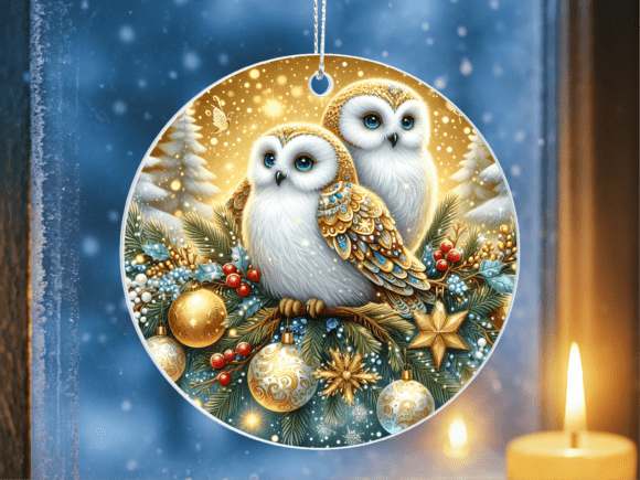 White Owls Evergreen Holiday Ornament: A Practical Sublimation Asset for Seasonal Creatives