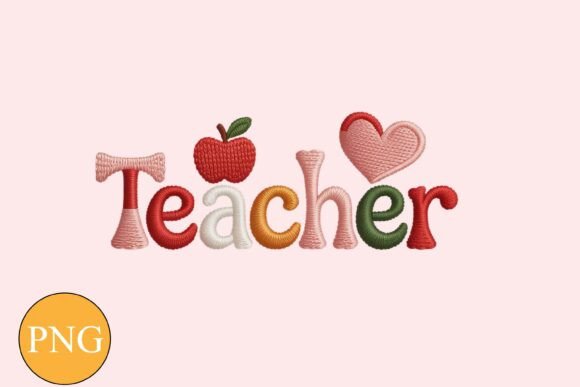 Yarn Puff Valentine Teacher Apple PNG